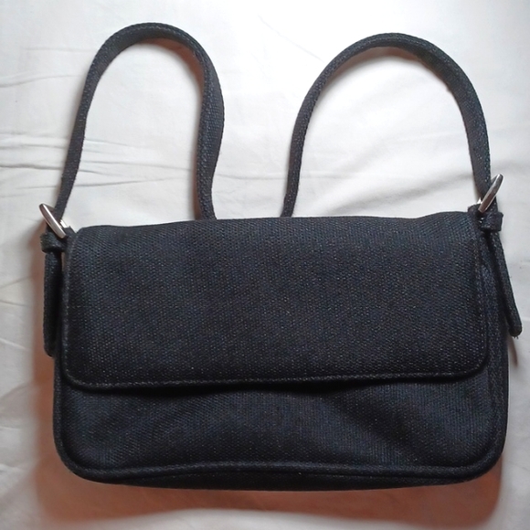 Black Woven Fabric Mini/Handbag - Picture 1 of 12